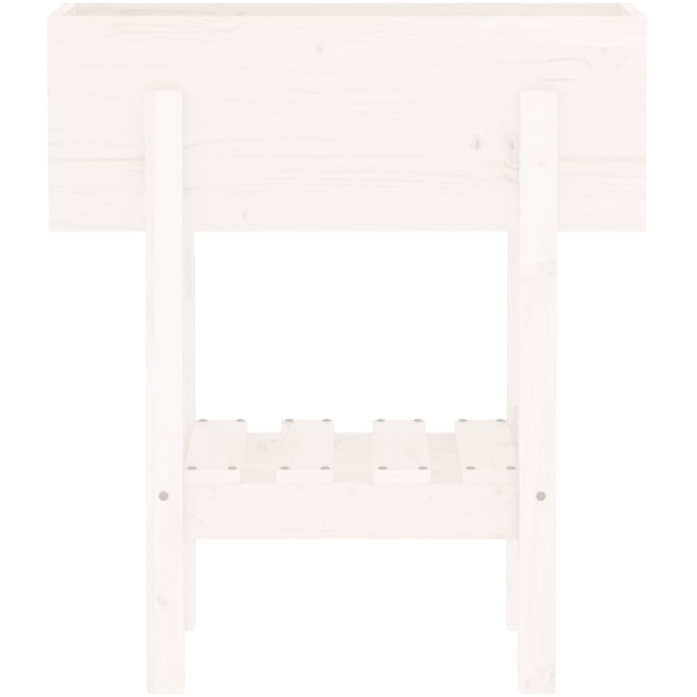 vidaXL White Solid Pine Wood Garden Planter 62 x 30 x 69cm Image 5
