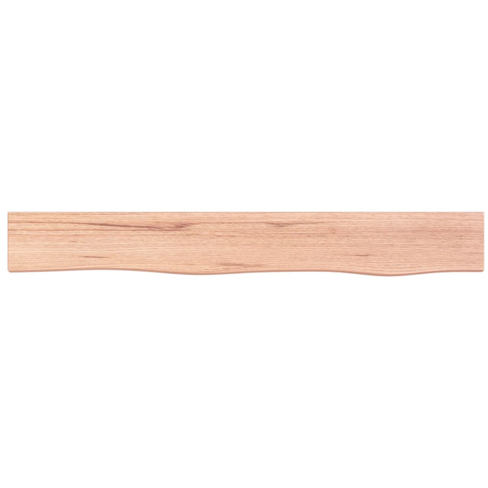 vidaXL 80cm Natural Untreated Solid Oak Wood Floating Wall Shelf Image 2
