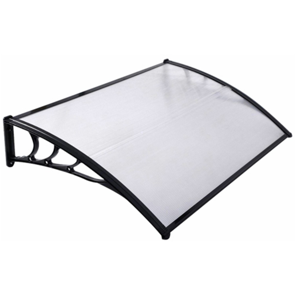 Living and Home Black Window and Door Awning Canopy with Brackets 1.5m Image 3