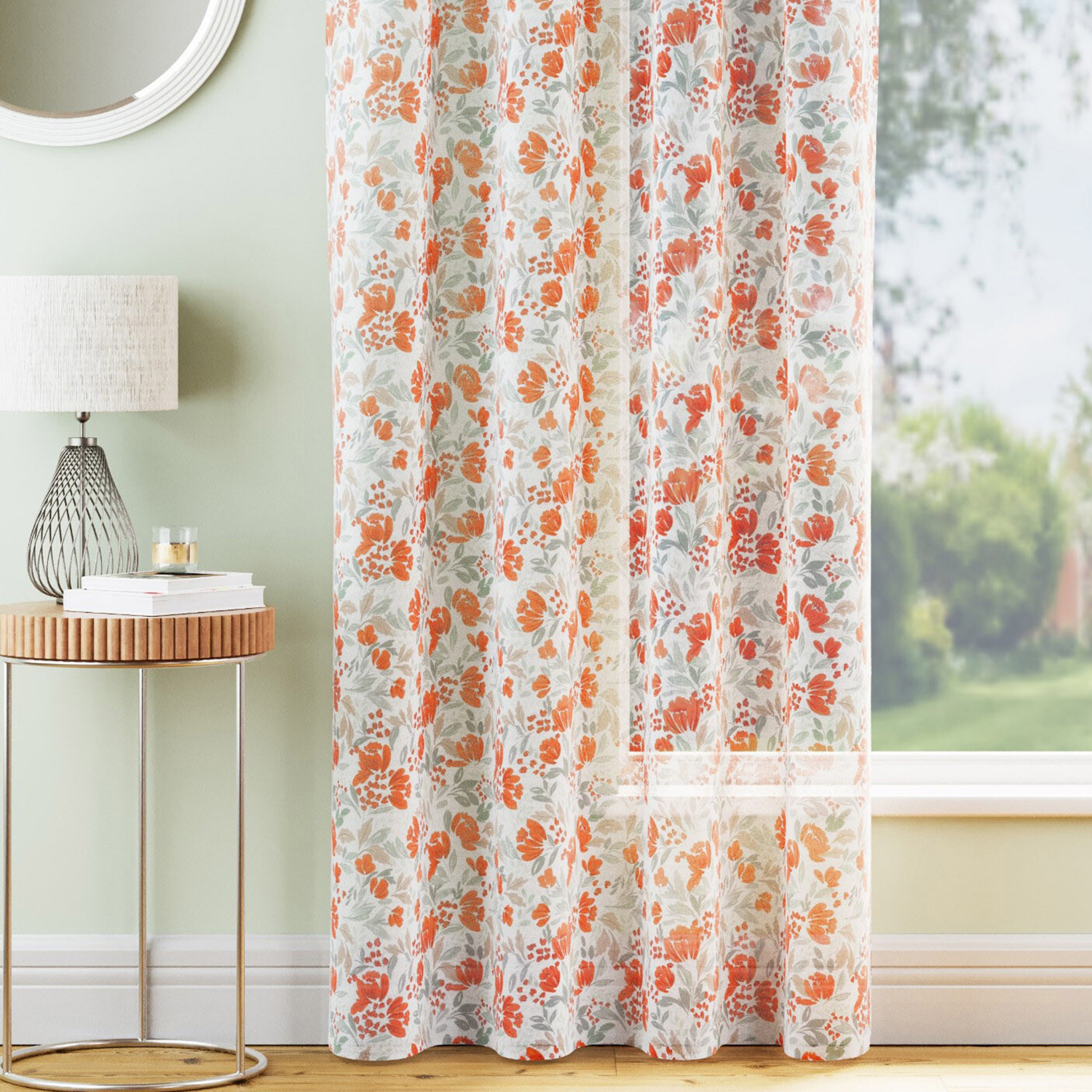 Mia Curtain Panel Burnt Orange 229cm Image 1