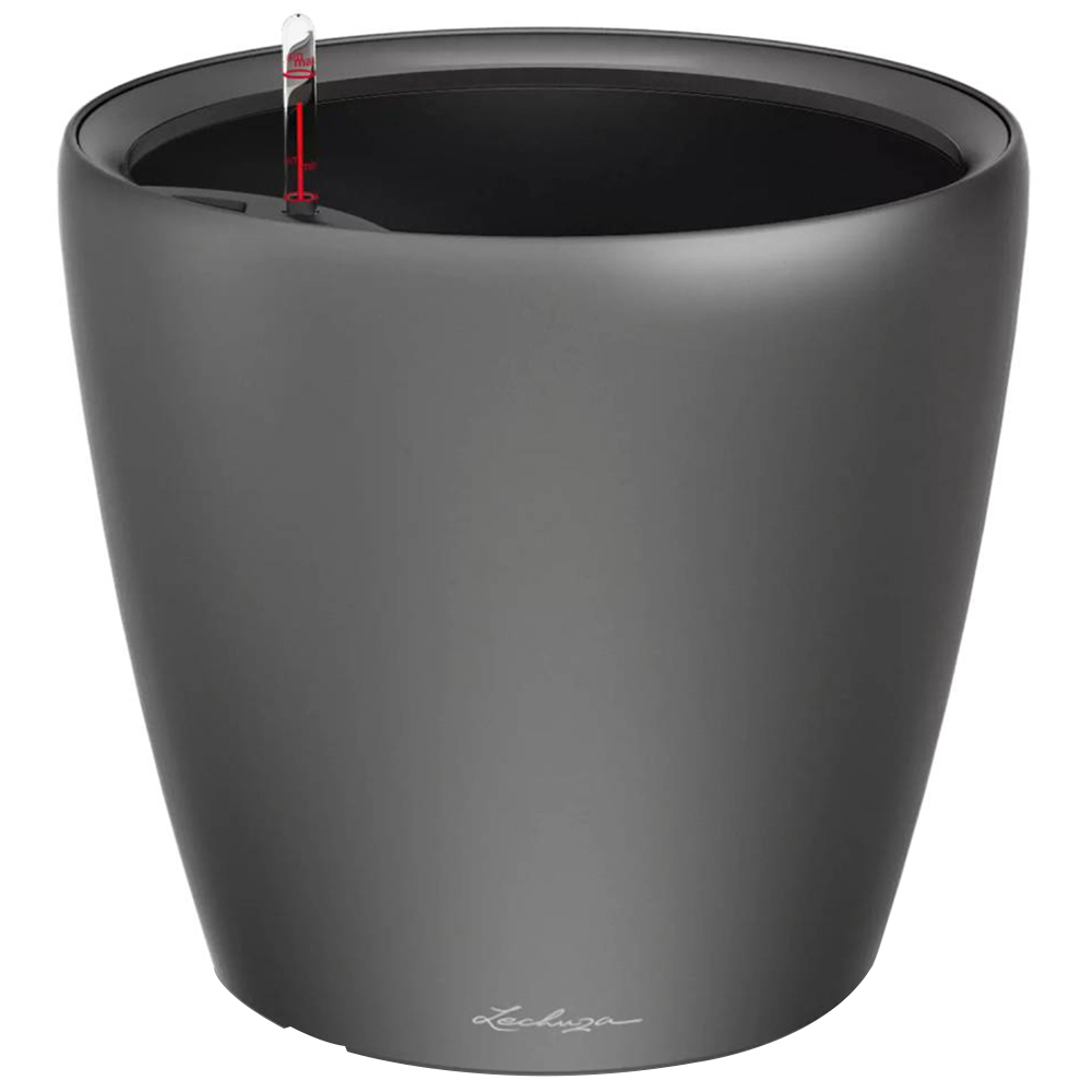 Lechuza Classico 35 LS Charcoal Poly-Resin Self-Watering Planter 33cm Image 1