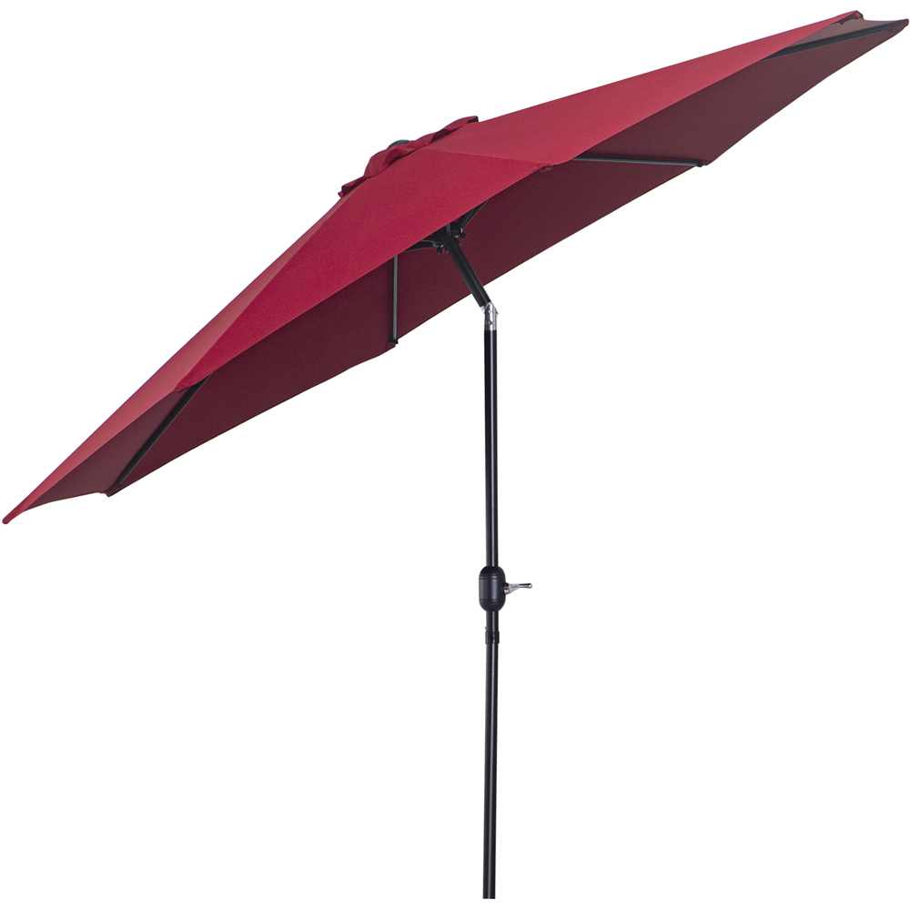Outsunny Wine Red Crank and Tilt Parasol 3m Image 1