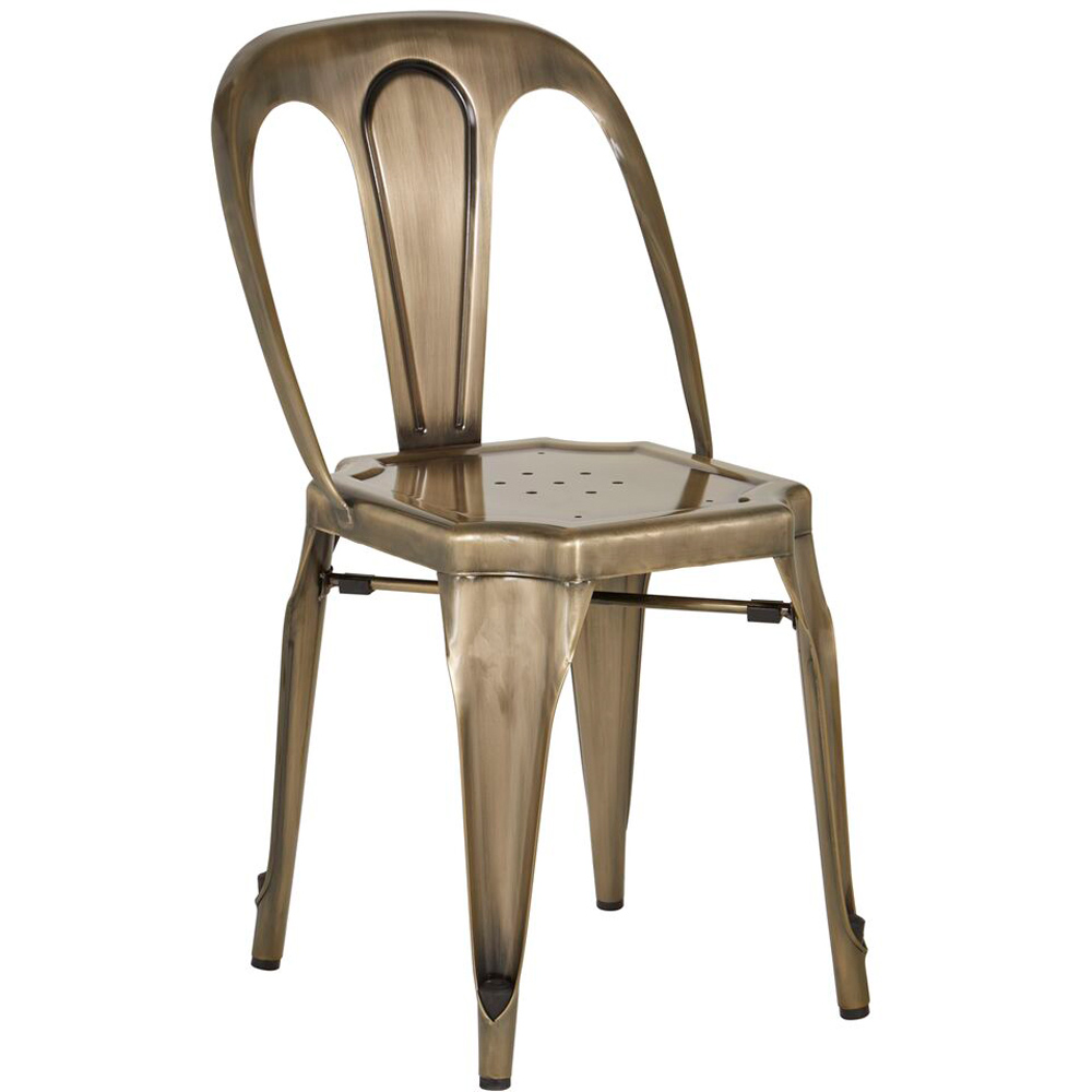 Premier Housewares Grange Brass Finish Metal Chair Image 2