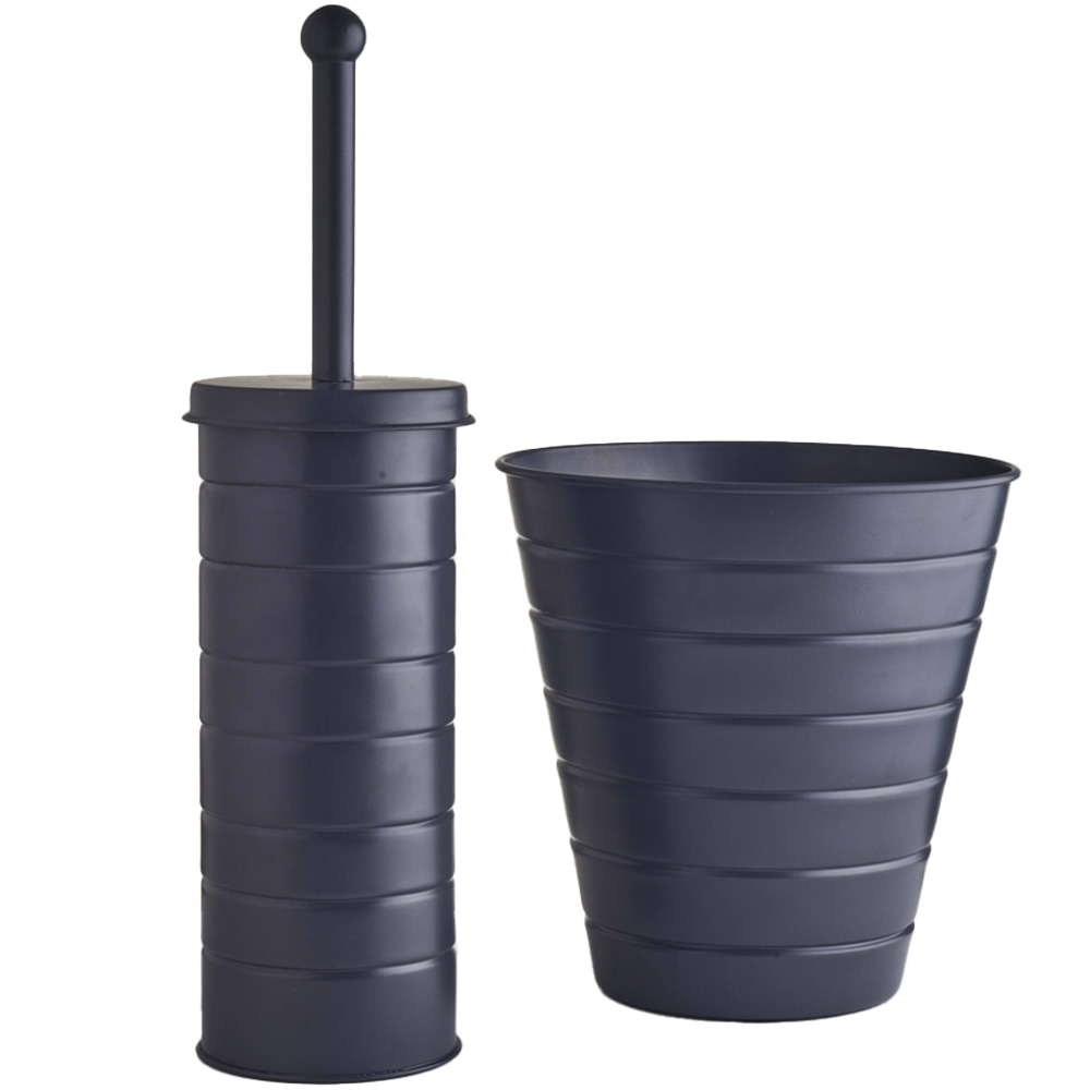 OurHouse Grey Toilet Brush and Bin Image 1