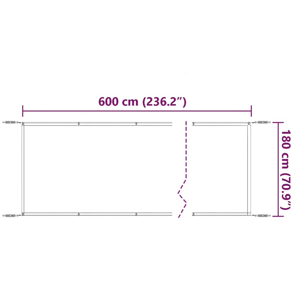 vidaXL Green Oxford Fabric Vertical Awning 1.8 x 6m Image 6