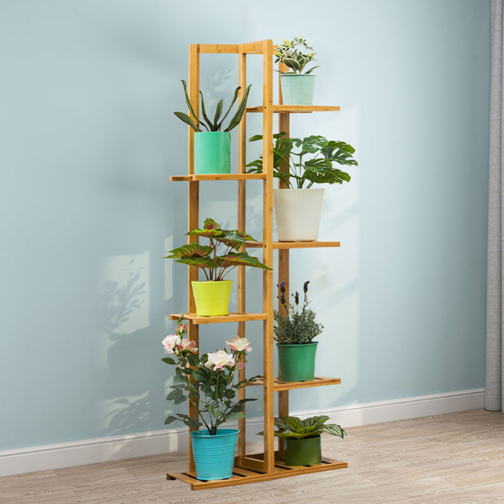 Living and Home Multi Tiered Natural Plant Stand 45 x 22 x 125cm Image 2