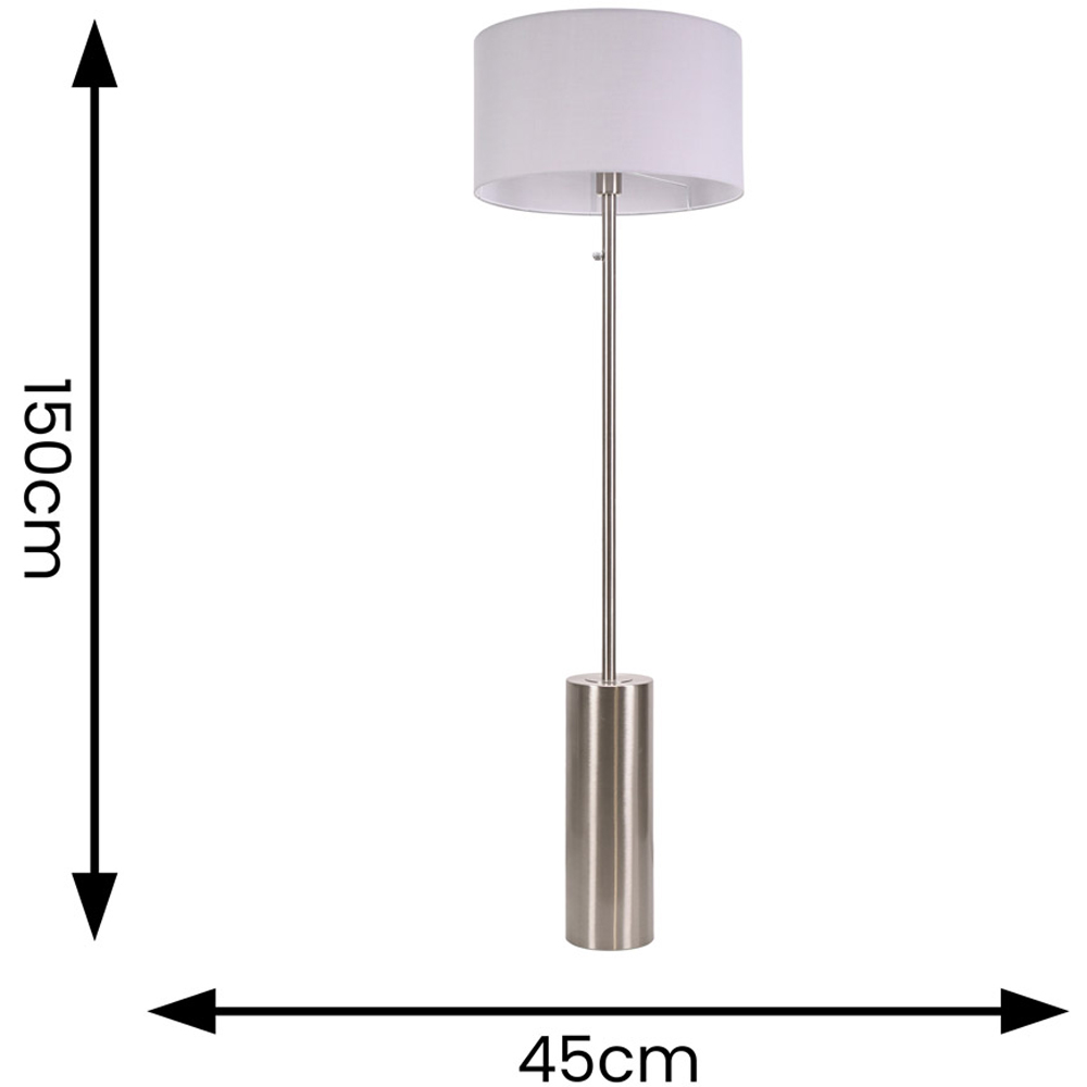 ValueLights Lexy Grey Shade Chrome LED Floor Lamp Image 5