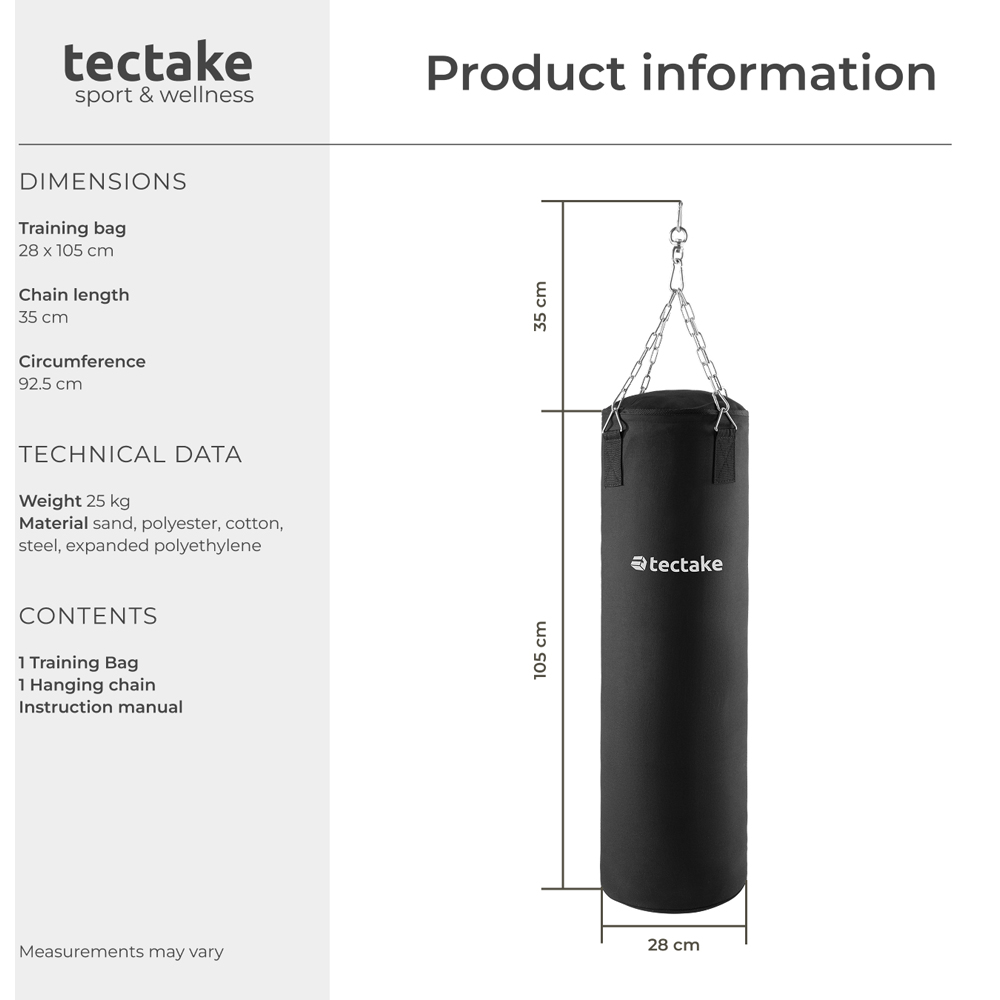 tectake 4 Point Steel Chain Filled Swivel Punching Bag 25kg Image 9