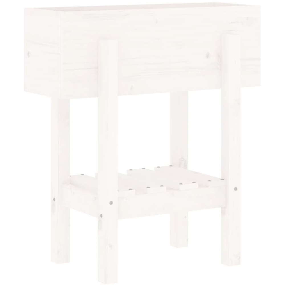 vidaXL White Solid Pine Wood Garden Planter 62 x 30 x 69cm Image 3