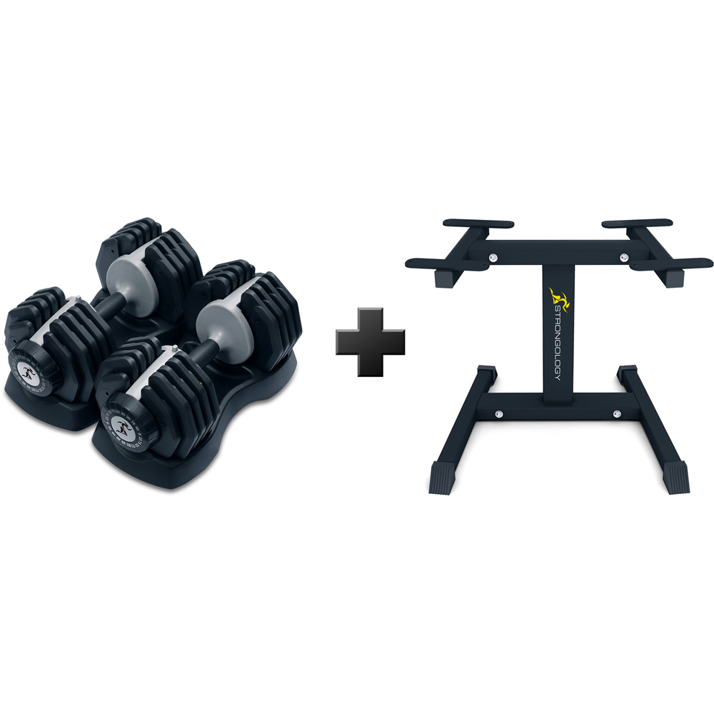 Strongology Urban25 Grey Adjustable Smart Dumbbell with Adjustable Stand 2 Pack Image 4