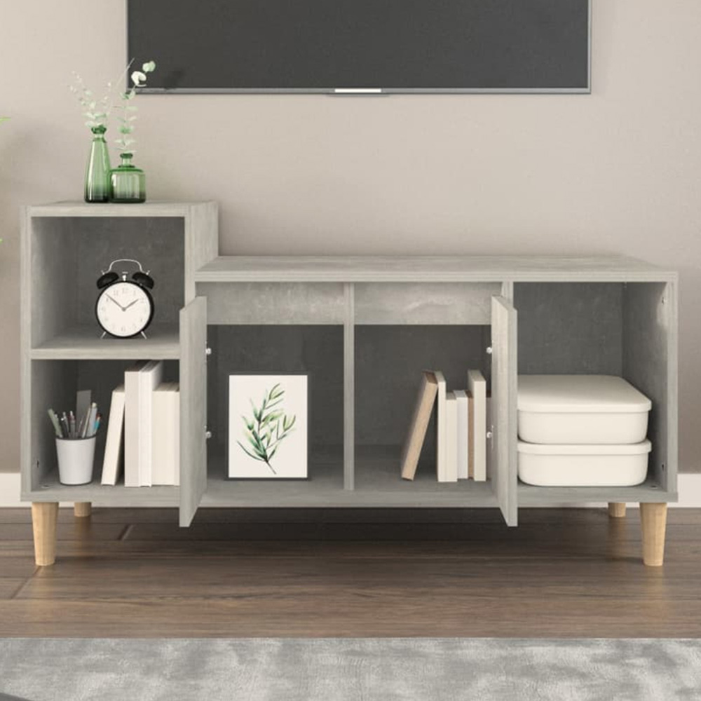 vidaXL 2 Door 3 Shelf Concrete Grey TV Cabinet Image 1