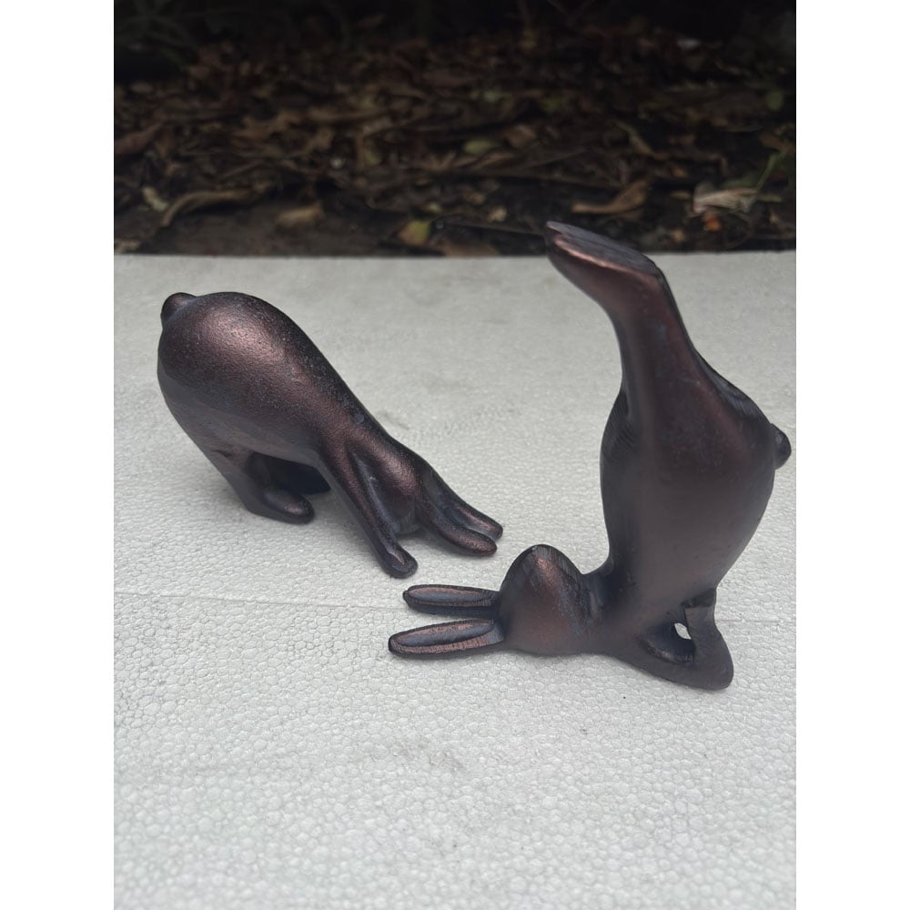 Inspirational Gifting 2 Piece Yoga Bunnies Polystone Resin Garden Ornament Set Image 3