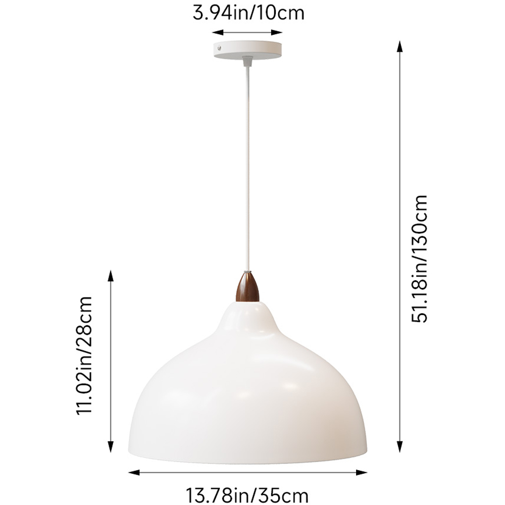 Living and Home White Iron Industrial Style E27 Pendant Light Image 8
