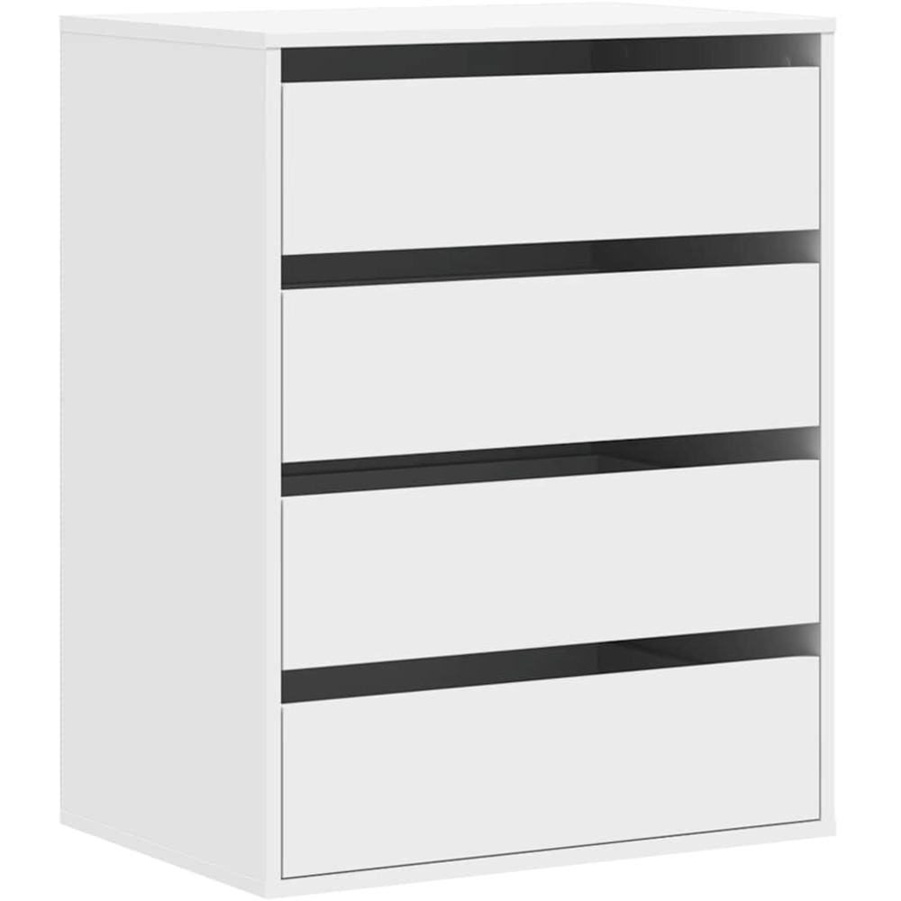 vidaXL 4 Drawer White Wooden Chest of Drawers Image 2