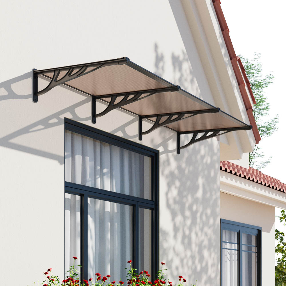 Living and Home Dark Brown Flat Door and Window Canopy 2.7 x 0.9m Image 8