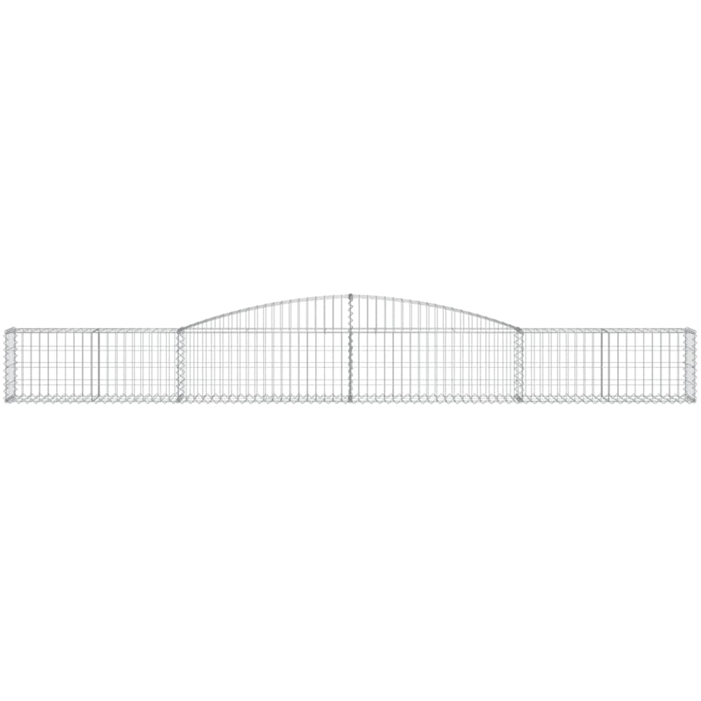 vidaXL Silver Galvanised Iron Arched Gabion Basket 400 x 30 x 40/60cm 3 Pack Image 2