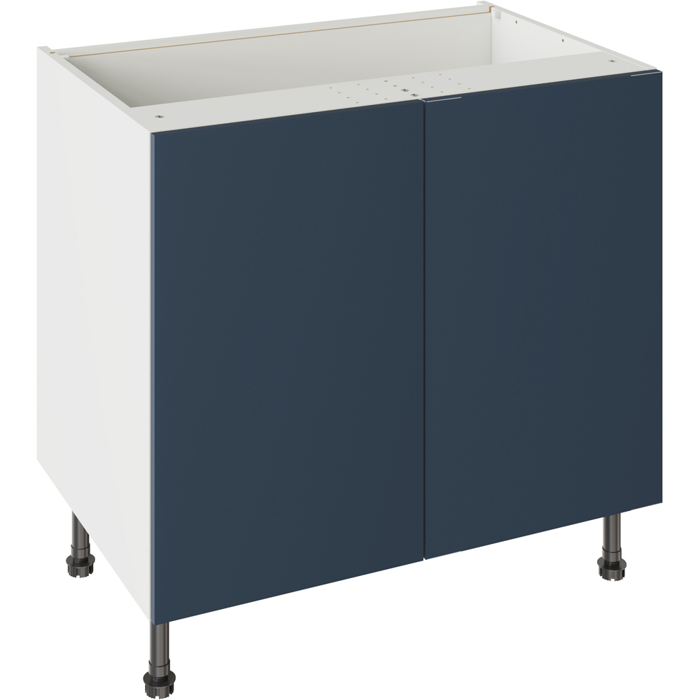 Kitchen Kit Slab Supermatt Blue Base Kitchen Cabinet Flatpack 900mm Image 1