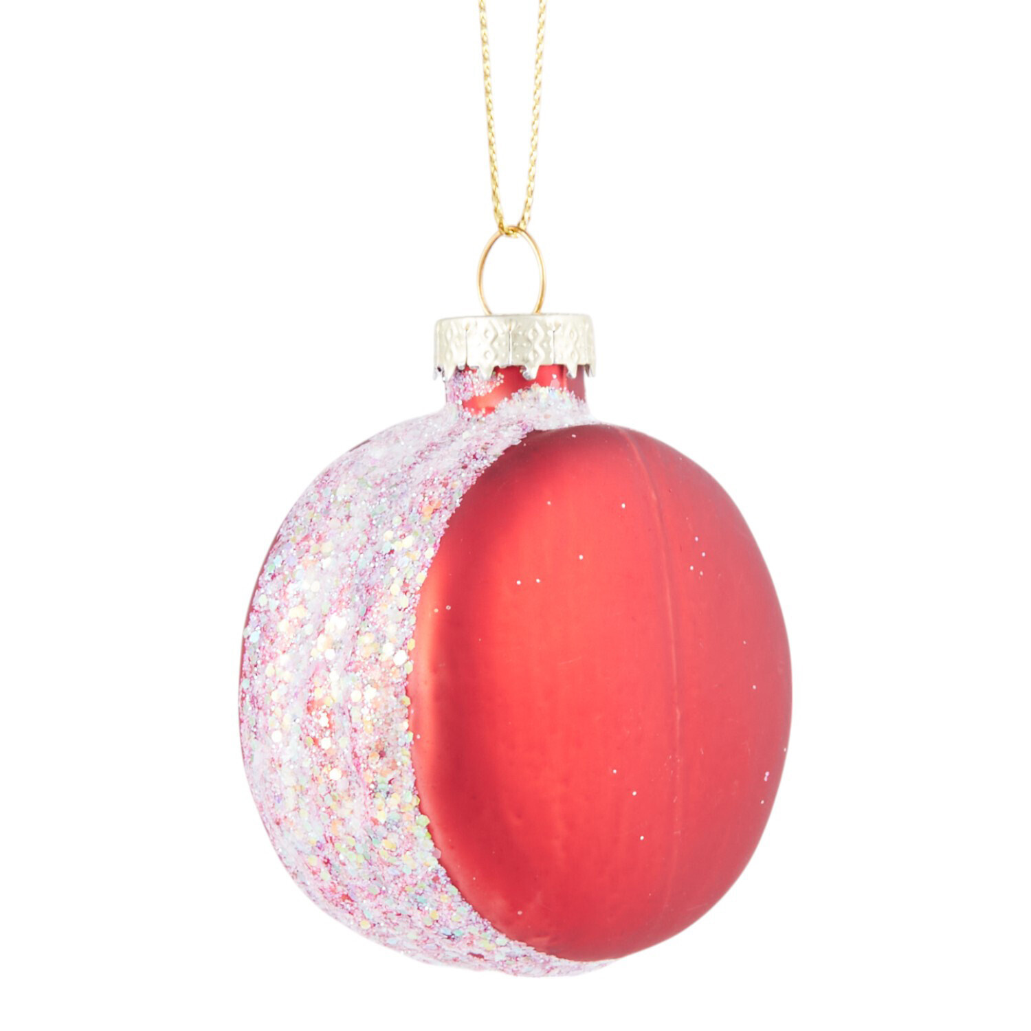 Glass Macaron Tree Decoration Red Image 1