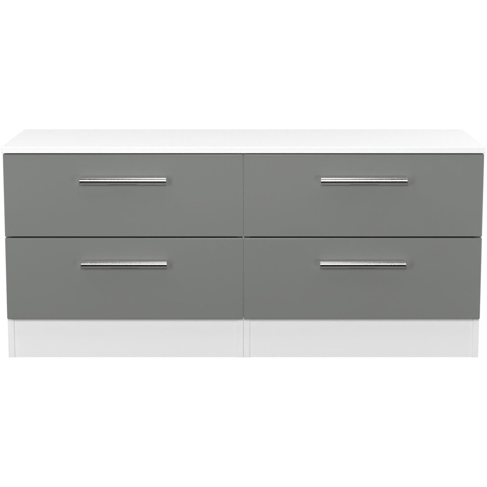 Crowndale Contrast 4 Drawer Dusk Grey and White Bed Box Ready Assembled Image 6