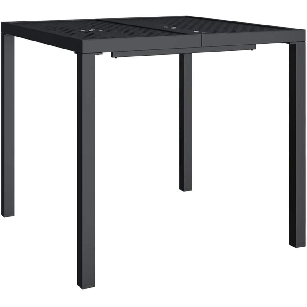 vidaXL 2 Seater Anthracite Powder Coated Steel Mesh Square Garden Table Image 2
