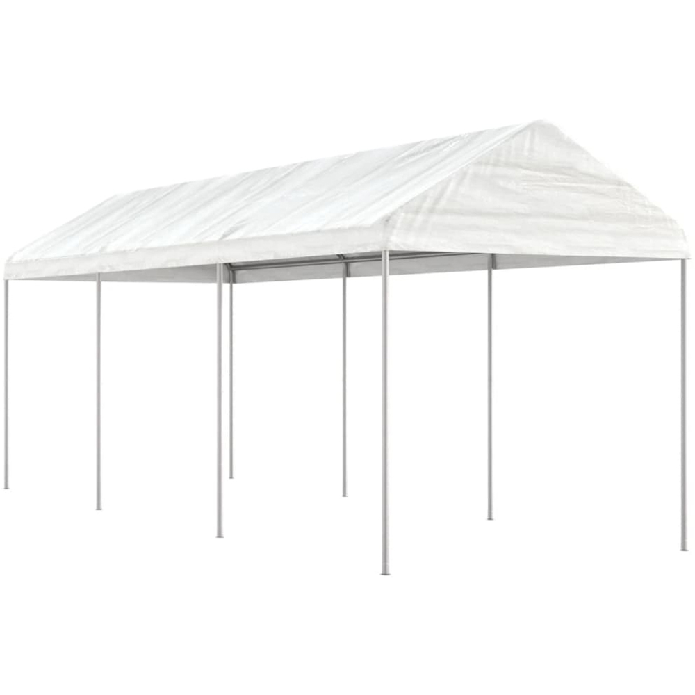 vidaXL 6.69 x 2.28m White Gazebo with Roof Image 1