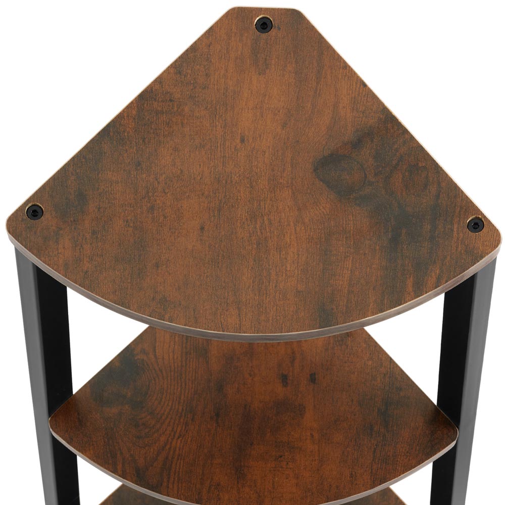 tectake Newbridge 4 Shelf Dark Wood Corner Shelving Unit Image 7
