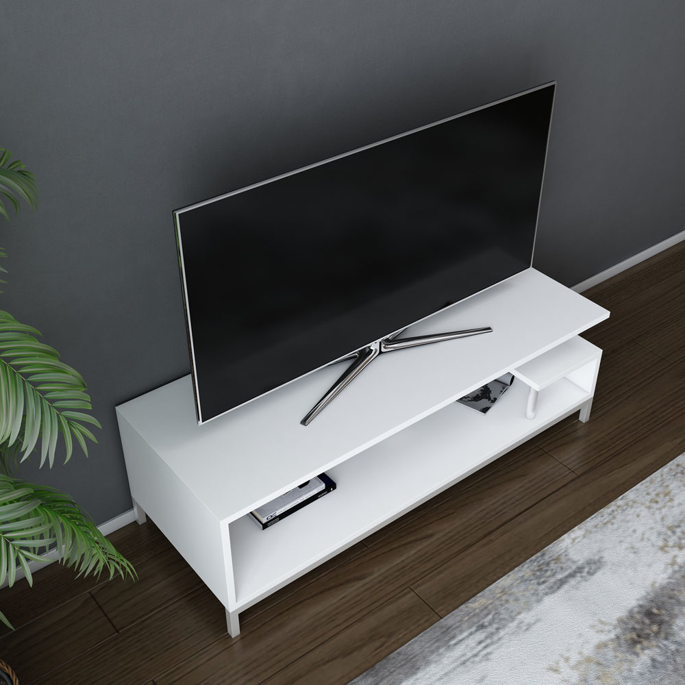 Decorotika Reilly 2 Shelf White TV Unit Image 3