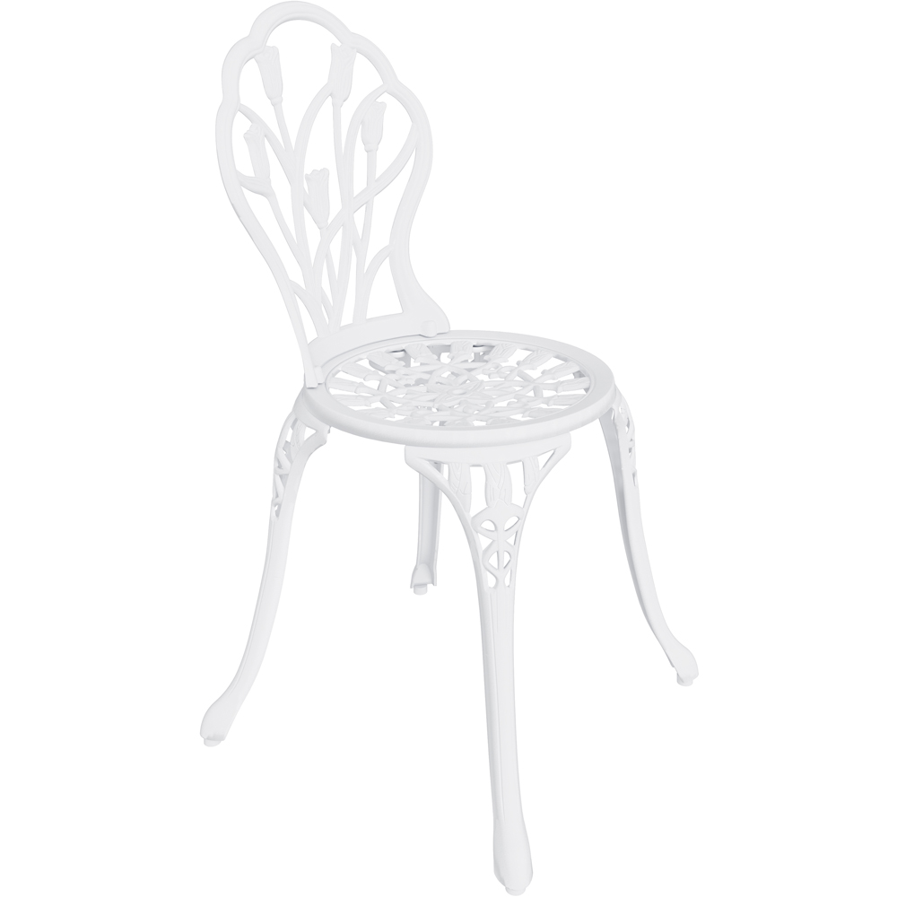 Charles Bentley Tulip Aluminium 2 Seater Cast Bistro Set White Image 4