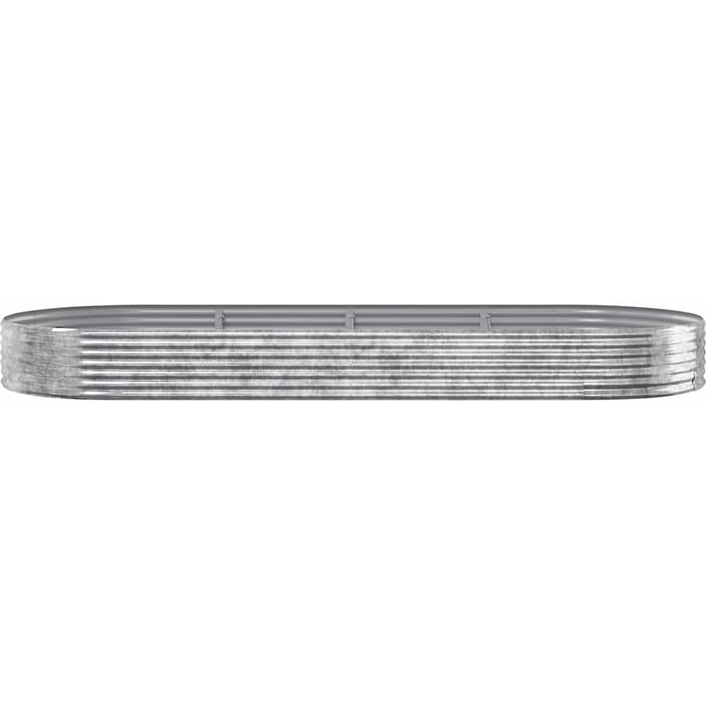vidaXL Silver Galvanised Steel Raised Garden Bed 36 x 140 x 373cm Image 3