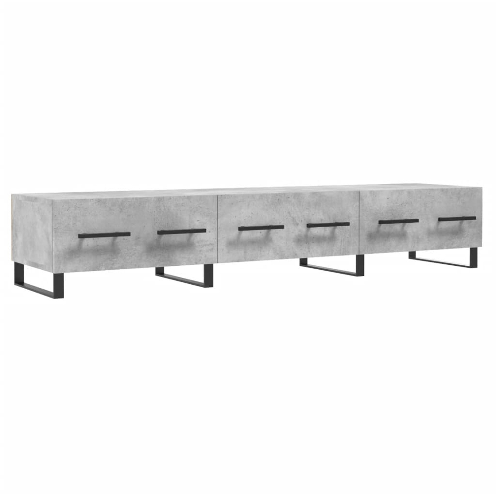 vidaXL 3 Drawer Concrete Grey TV Cabinet Image 2