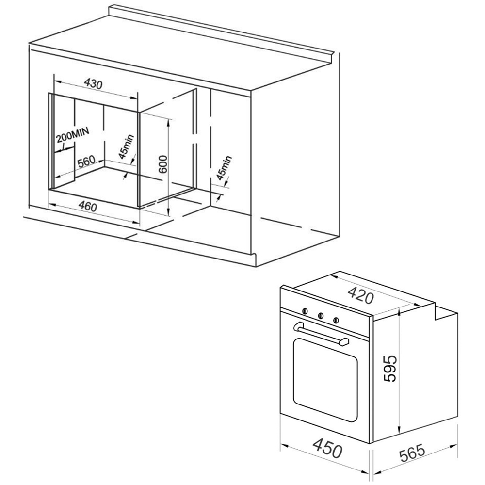 Kaiser Art Deco Ivory 50L Narrow Electric Oven Image 6