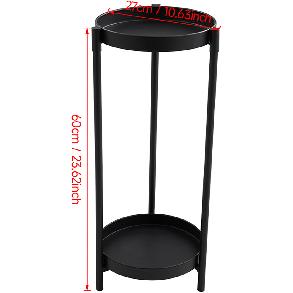 Living and Home 2 Shelf Black Metal Plant Stand Image 9