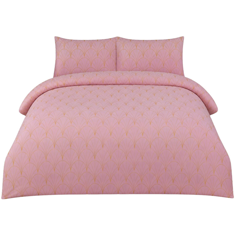 Smart Living Double Blush Pink Ombre Metallic Deco Duvet Cover Set Image 2