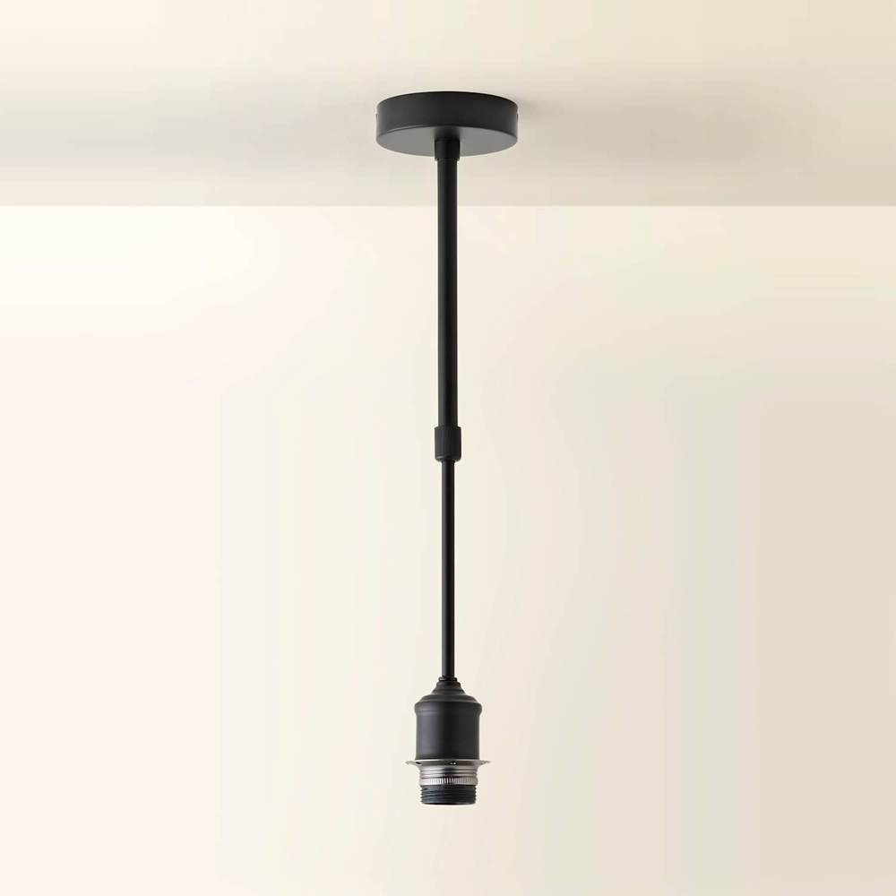 ValueLights Shaw Matt Black Adjustable Drop Ceiling Pendant Light Fitting Image 5