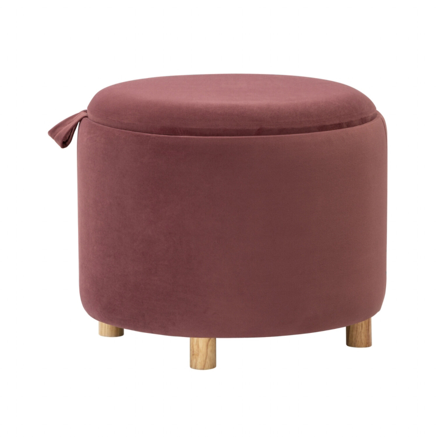 Lottie Storage Tray Ottoman - Raspberry Image 2