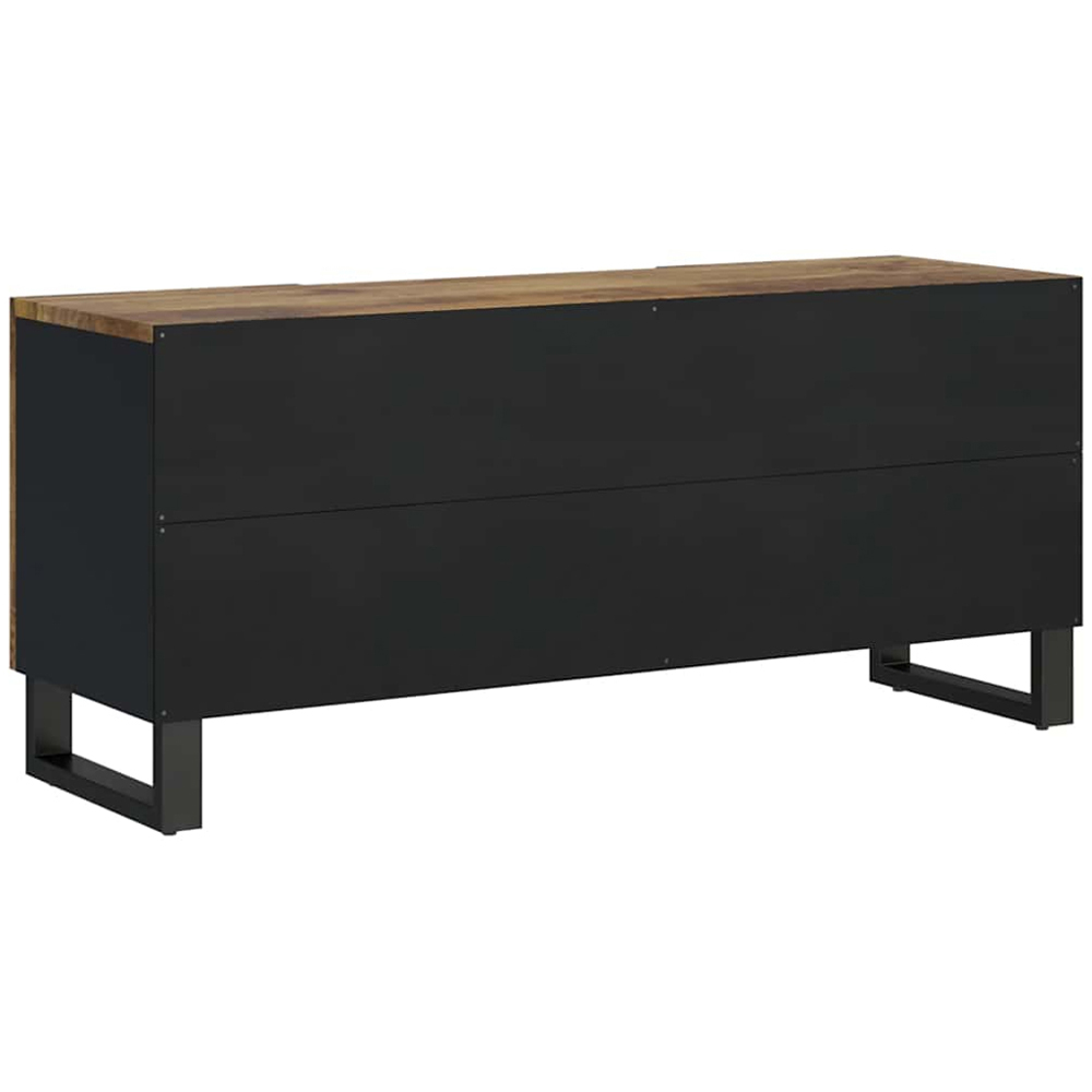 vidaXL 2 Door Single Drawer Single Shelf Honey Brown Solid Mango Wood TV Cabinet Image 5