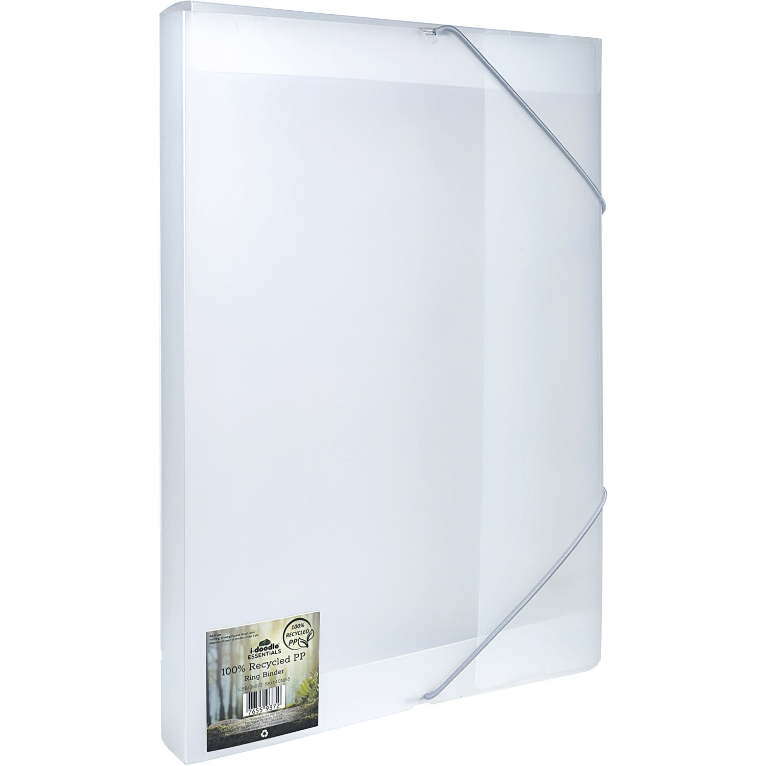 Recycled PP Elasticated Box File - Clear Image 2