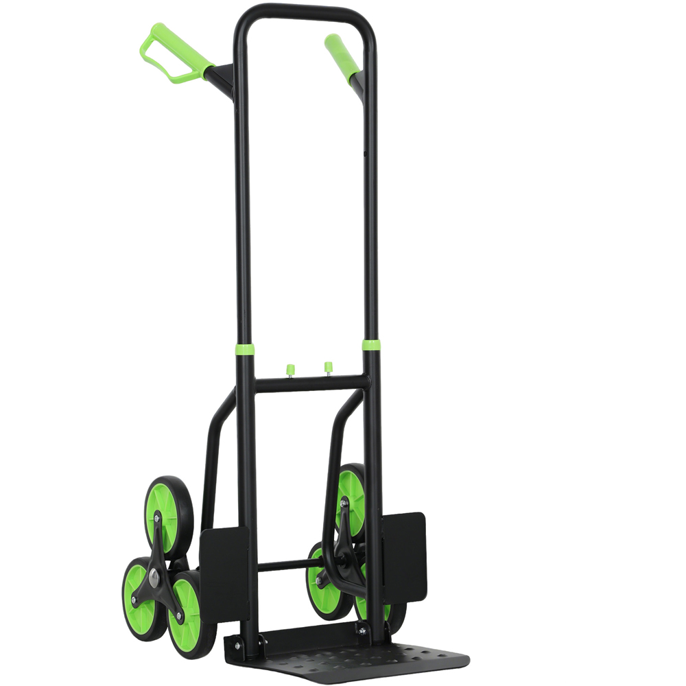 DURHAND Green 6 Wheel Foldable Stair Climbing Trolley Image 1