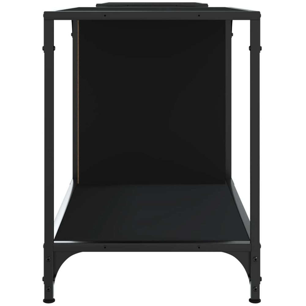 vidaXL 4 Shelf Black Wood and Metal Adjustable TV Cabinet Image 4