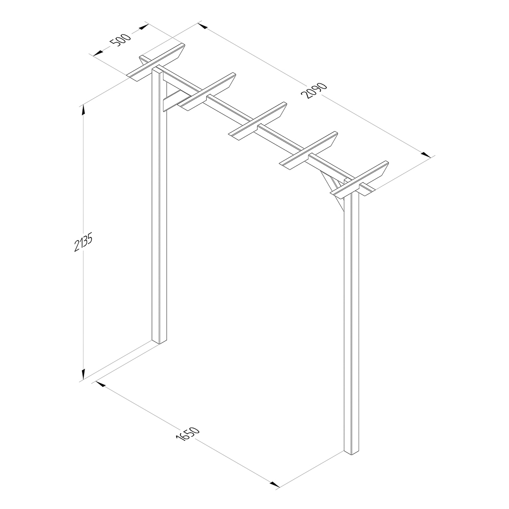 Forest Garden Hanbury 5.4 x 1.6ft Flat Top Arch Image 5