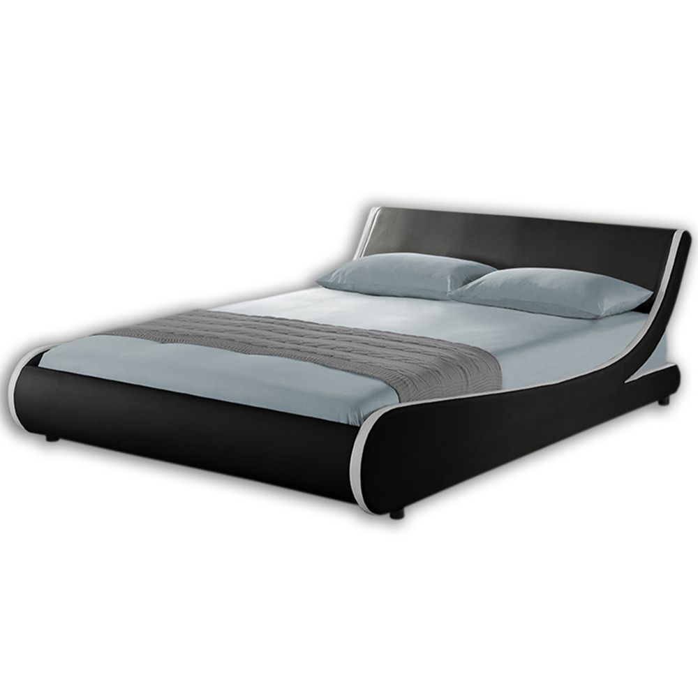 Home Detail Galactic Double Black and White Faux Leather Bed Frame Image 2