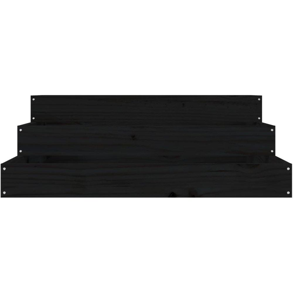 vidaXL 3-Tier Black Pine Wood Garden Planter 27 x 78 x 78cm Image 3