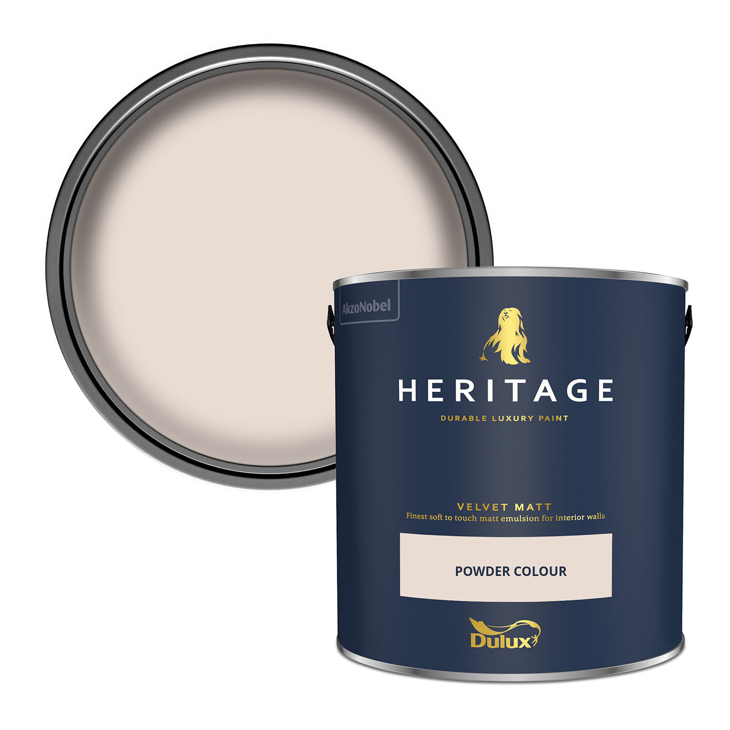 Dulux Heritage Walls and Ceilings Powder Colour Velvet Matt Emulsion Paint 2.5L Image 1