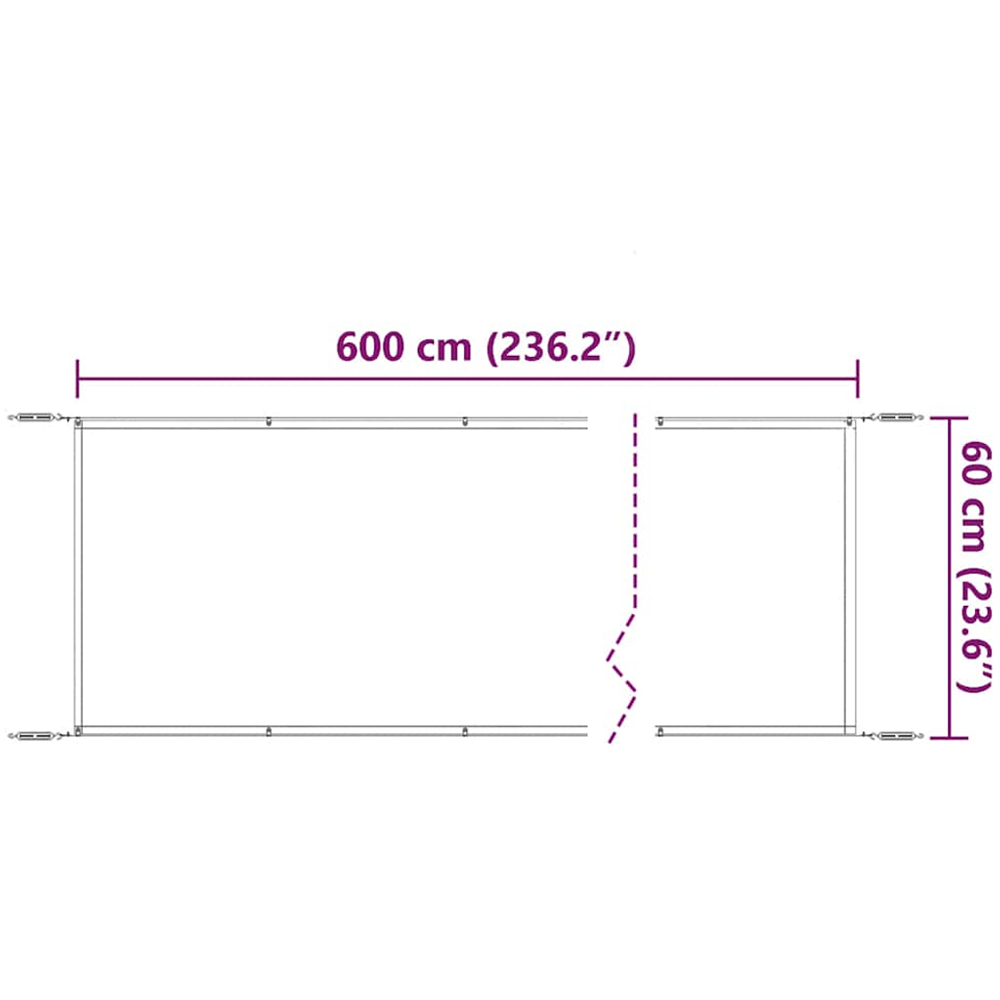vidaXL Beige Oxford Fabric Vertical Awning 60cm x 6m Image 6
