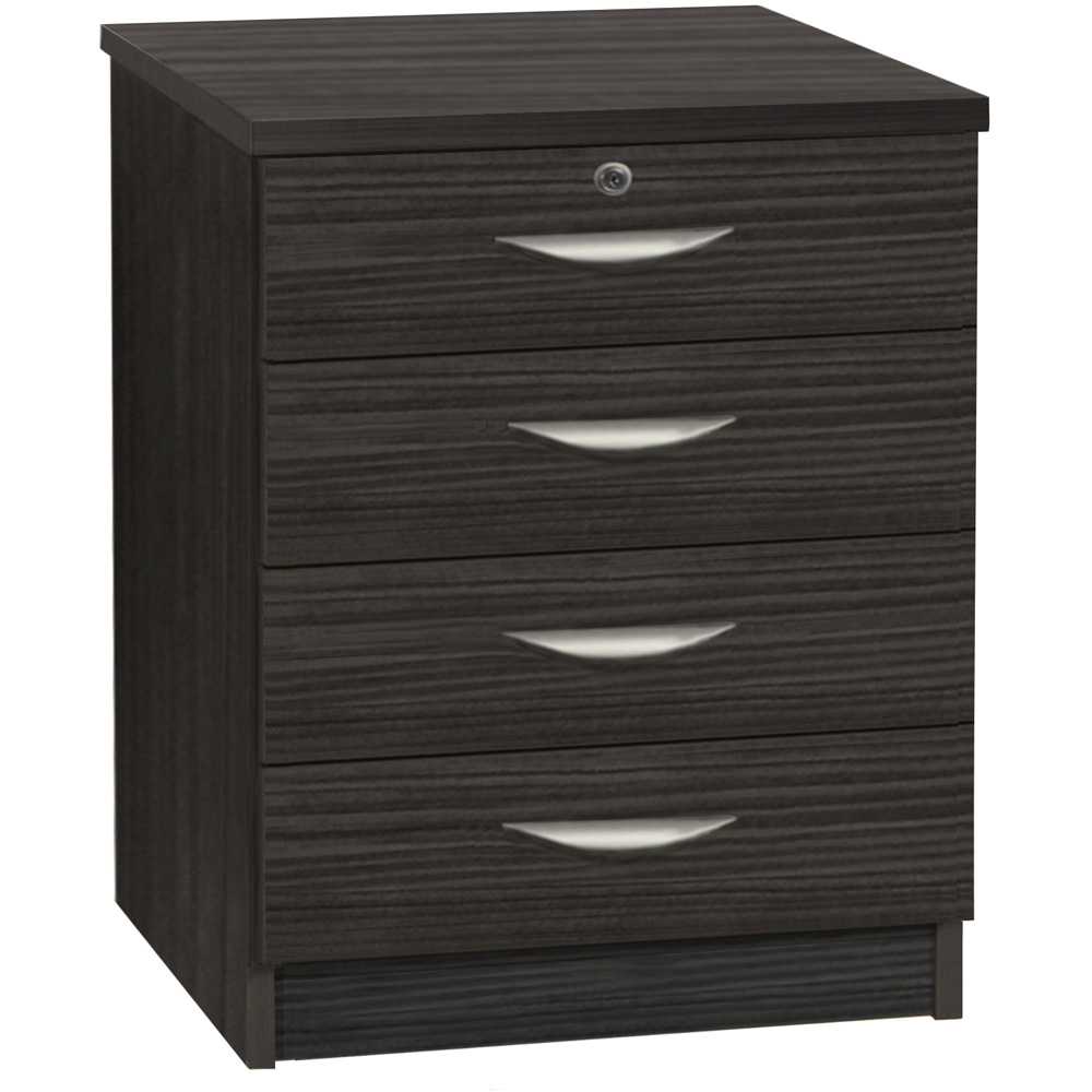 R White Cabinets 4 Drawer Black Chest of Drawers Image 2