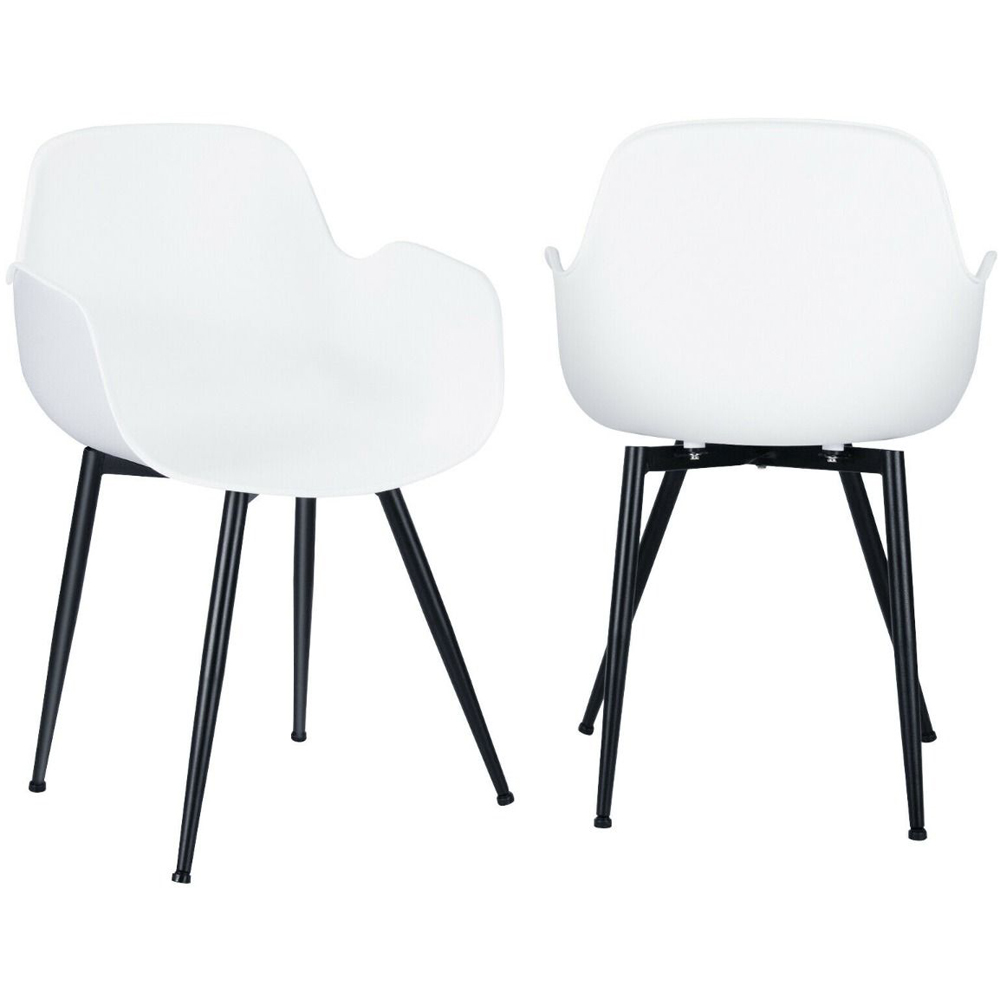 Costway Set of 2 White Dining Chair Image 3