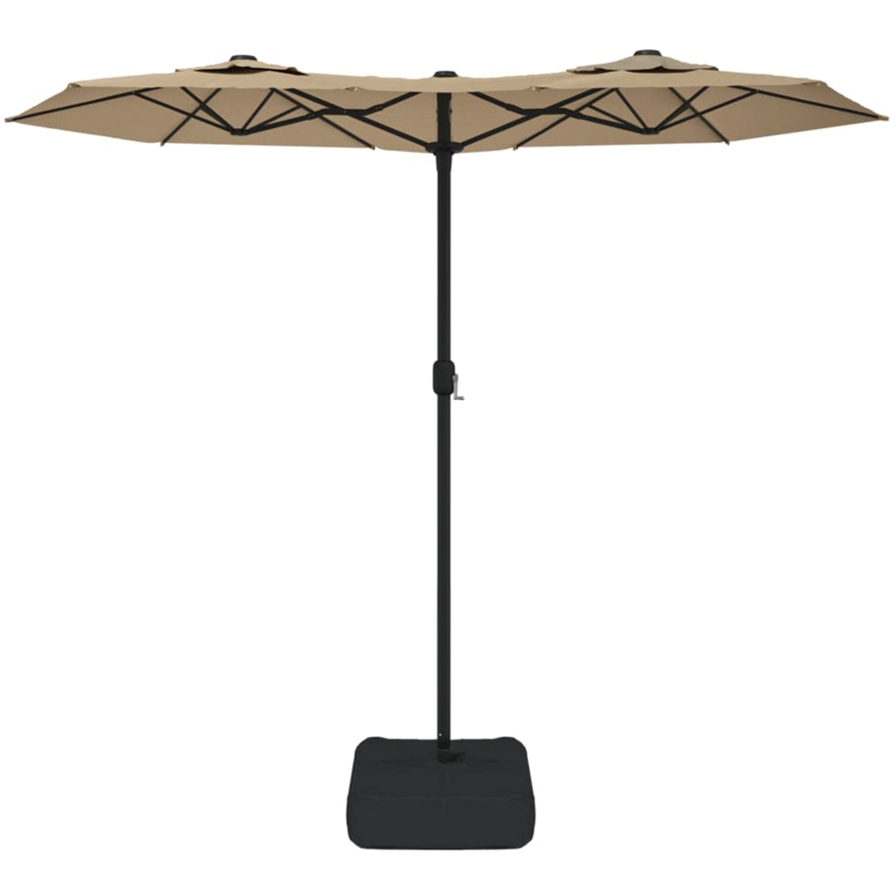 vidaXL Taupe Double Head Parasol 3 x 1.4m Image 2