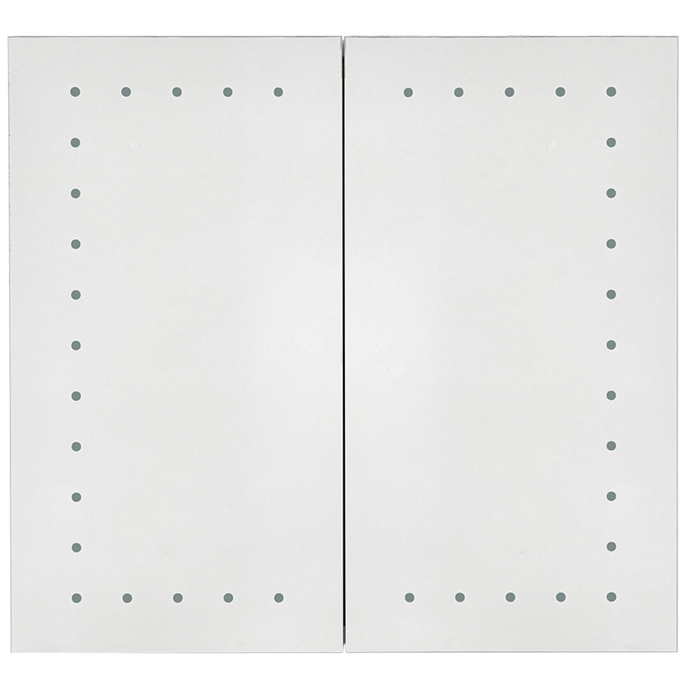 Living and Home White Dotted LED Mirror Bathroom Cabinet Image 4