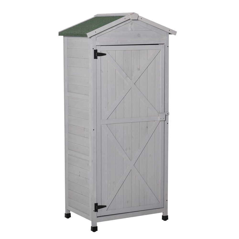Outsunny 2.4 x 1.5ft Grey Storage Shed Image 1