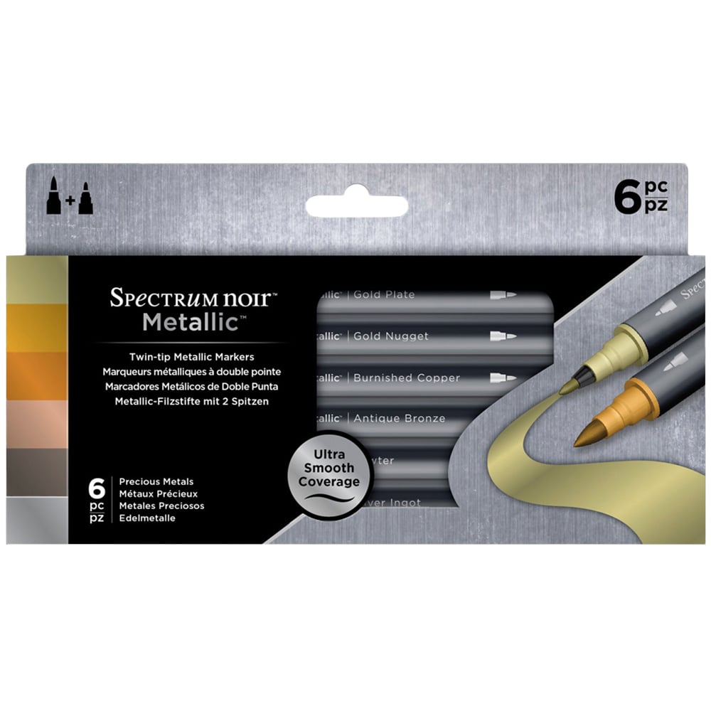 Pack of 6 Spectrum Noir Precious Metals Metallic Markers Image